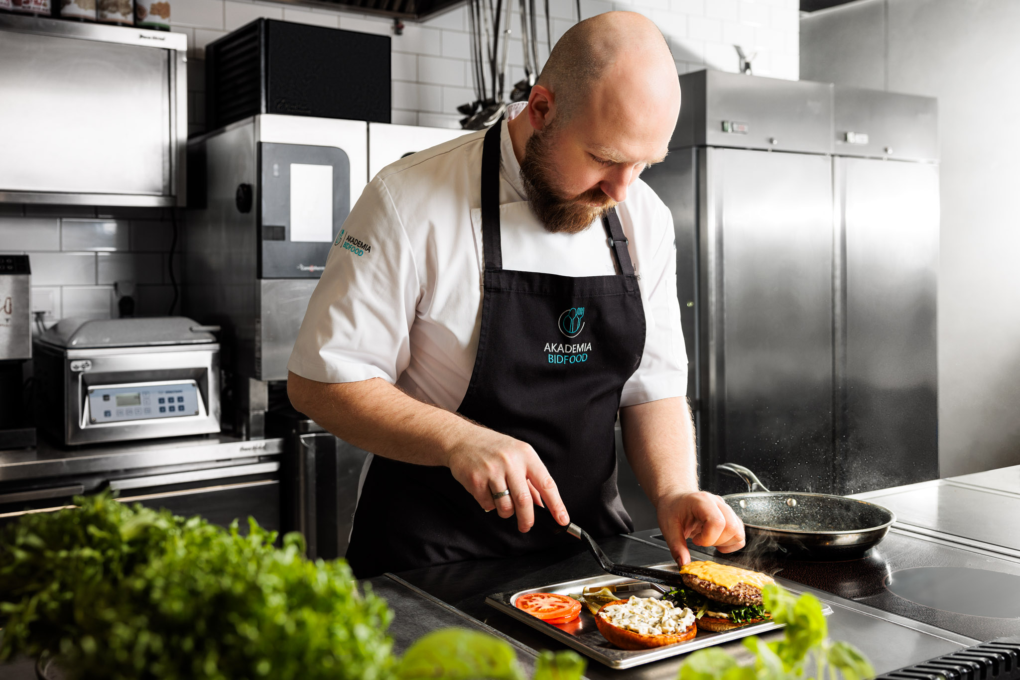 Bidfood chef plating nutritious dishes